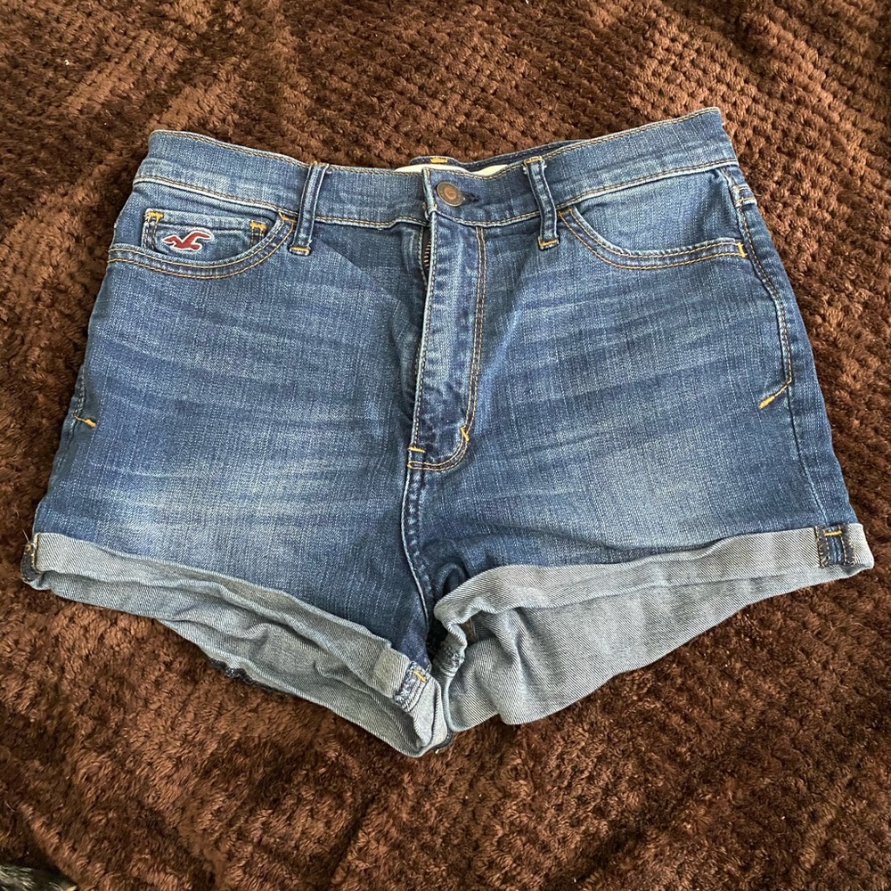High waisted denim shorts
